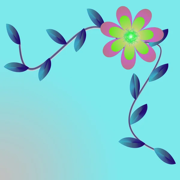 Flor del marco sobre fondo de color — Foto de Stock