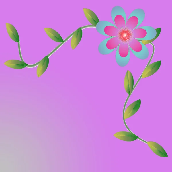 Blume des Rahmens auf farbigem Hintergrund — Stockfoto
