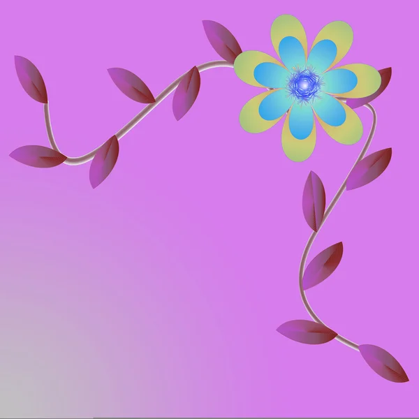 Λουλούδι πλαισίου σε έγχρωμο φόντο — Φωτογραφία Αρχείου