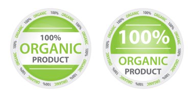 % 100 organik ürün etiketi iki sürümlerinde