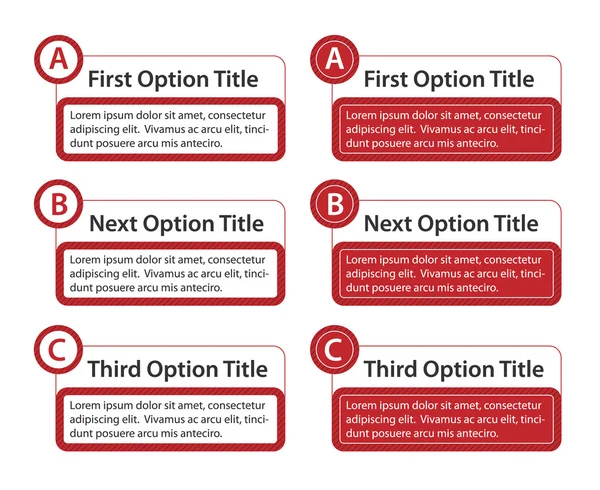 ABC Option Boxes with Version Descriptions — Stock Photo, Image
