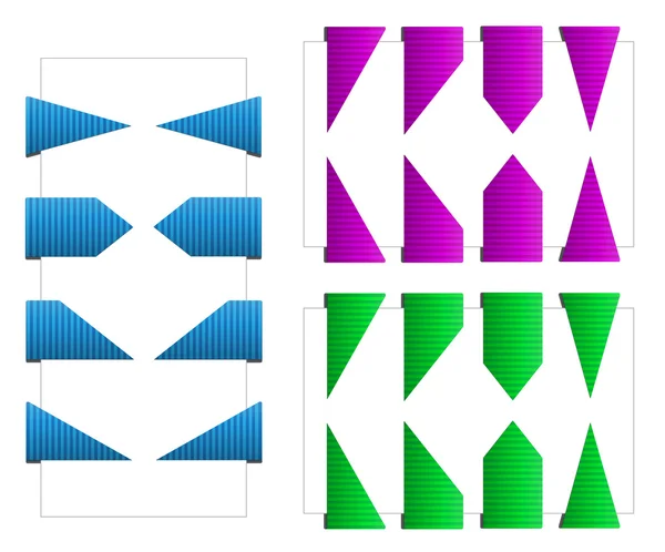 Conjunto de marcadores de triângulo com textura — Fotografia de Stock