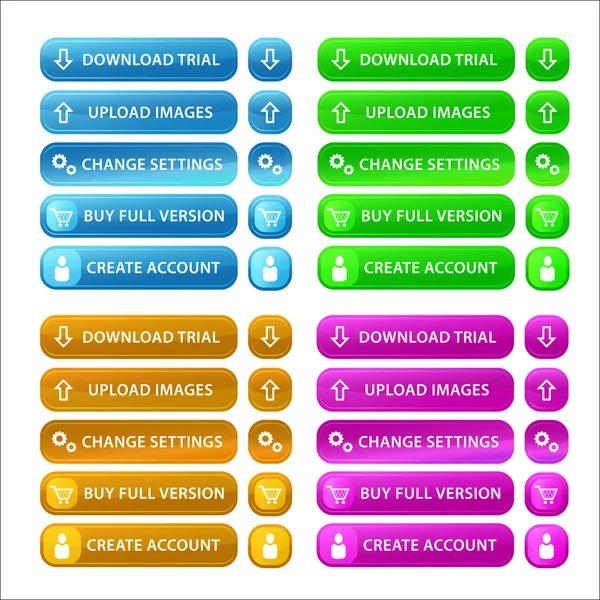 Conjunto de botones web con iconos — Foto de Stock