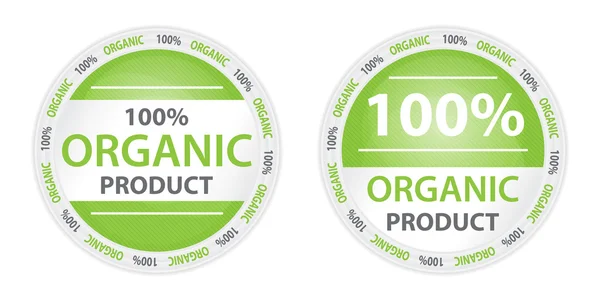 100% organiczny etykiety w dwóch wersjach — Zdjęcie stockowe