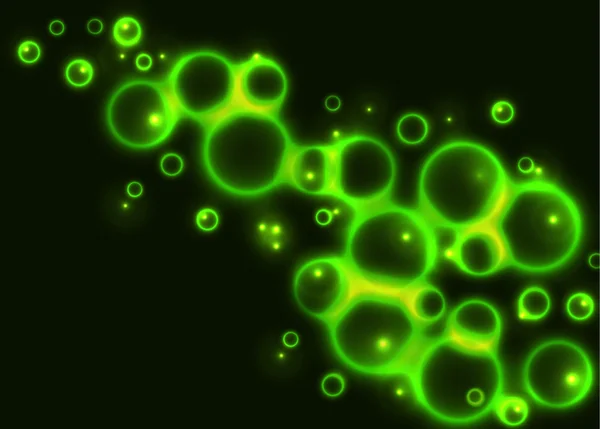 stock image Abstract Background with Green Glowing Bubbles