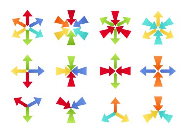 Colorful Converging and Diverging Shapes clipart