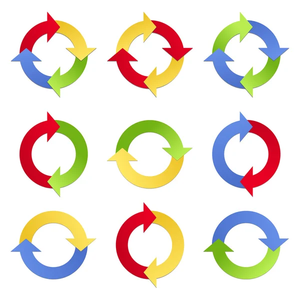 Flechas coloridas en círculos — Foto de Stock