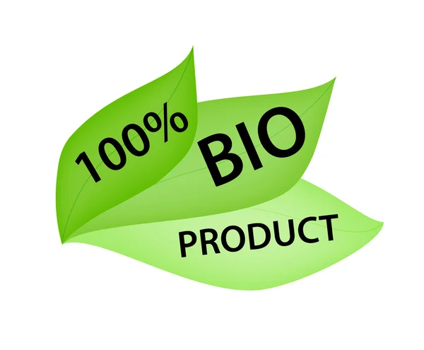Grünes Label mit Etikett 100 Prozent Bio-Produkt — Stockfoto