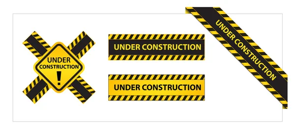 Set of Labels and Ribbons with Under Construction Tag — Stock Photo, Image