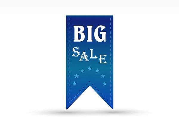 Blue ribbon big sale — Stock Vector
