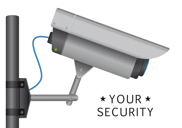 Caméra de sécurité cctv sur le poteau — Image vectorielle