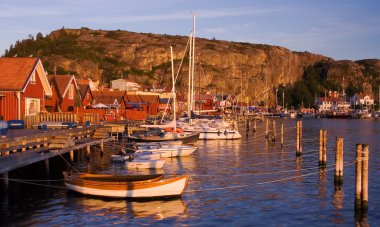 Beutiful village by the swedish west coast clipart