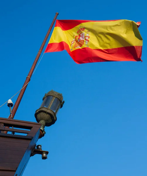 stock image Spanish flag on boat