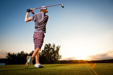 Male golf player clipart