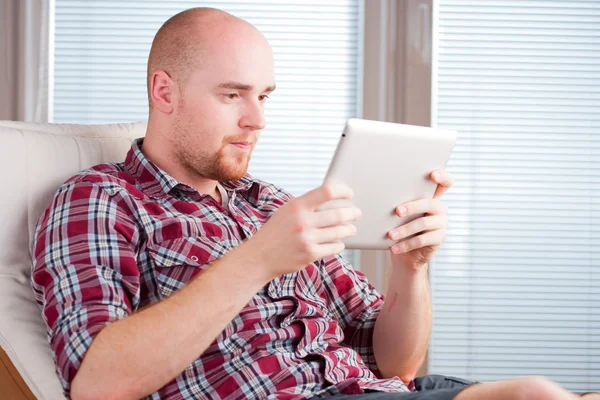 stock image Man with tablet computer