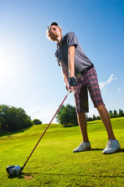 Férfi golf-lejátszó — Stock Fotó