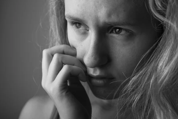 Wanita muda depresi — Stok Foto