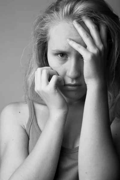 Młoda kobieta depresji — Zdjęcie stockowe