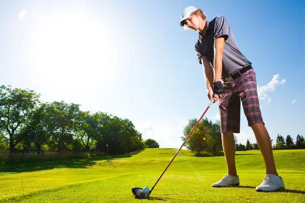 Férfi golf-lejátszó Stock Kép