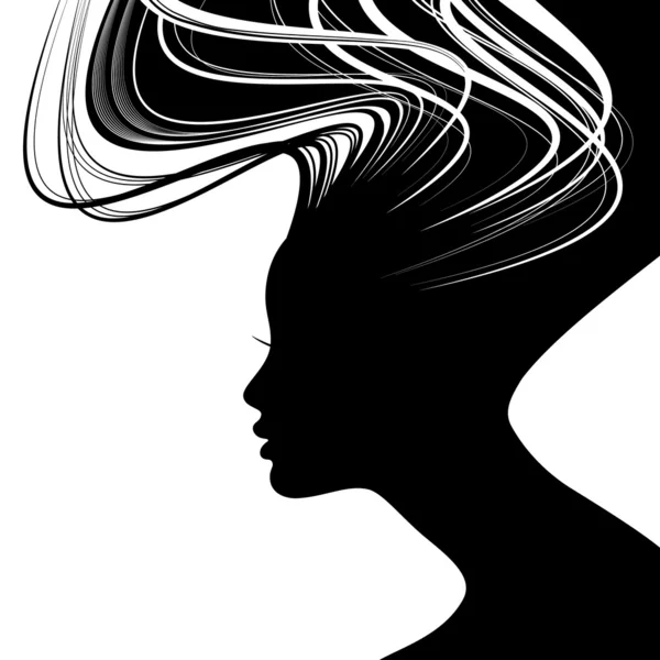 Woman face silhouette — Stock Vector