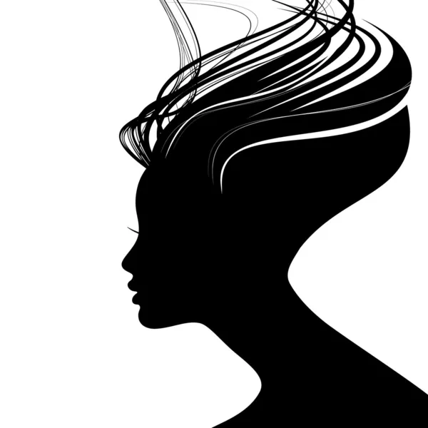 Silhouette visage femme — Image vectorielle