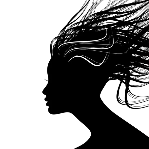 Kvinna ansikte siluett — Stock vektor