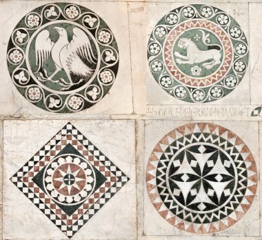 Gothic inlaid marble ornaments clipart