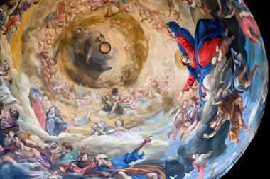 Interior view of the painting of the dome of the Pisa Cathedral clipart