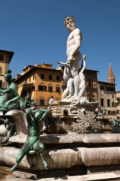 Der Neptunbrunnen in florenz, italien — Stockfoto