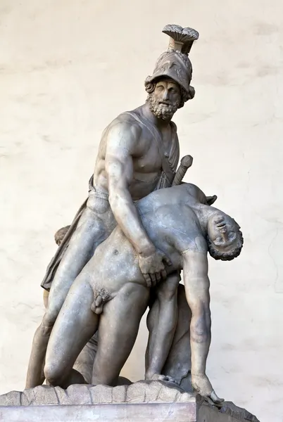 Menelaos podporuje tělo Patrocula — Stock fotografie