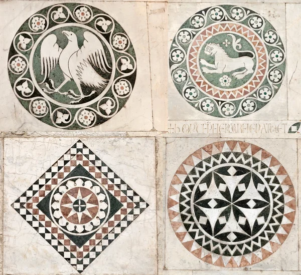 Gotyckie mozaiki marmuru ozdoby — Zdjęcie stockowe