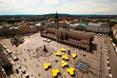View of the Main Square in Kraków, Poland. clipart