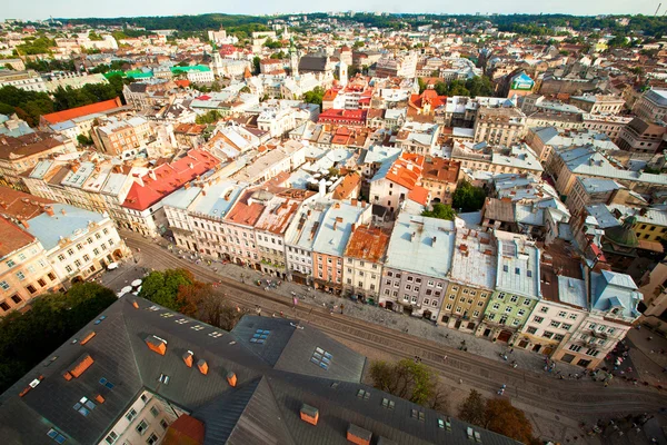 Top view from of the city hall in Lviv Ukraine — Stock Photo, Image